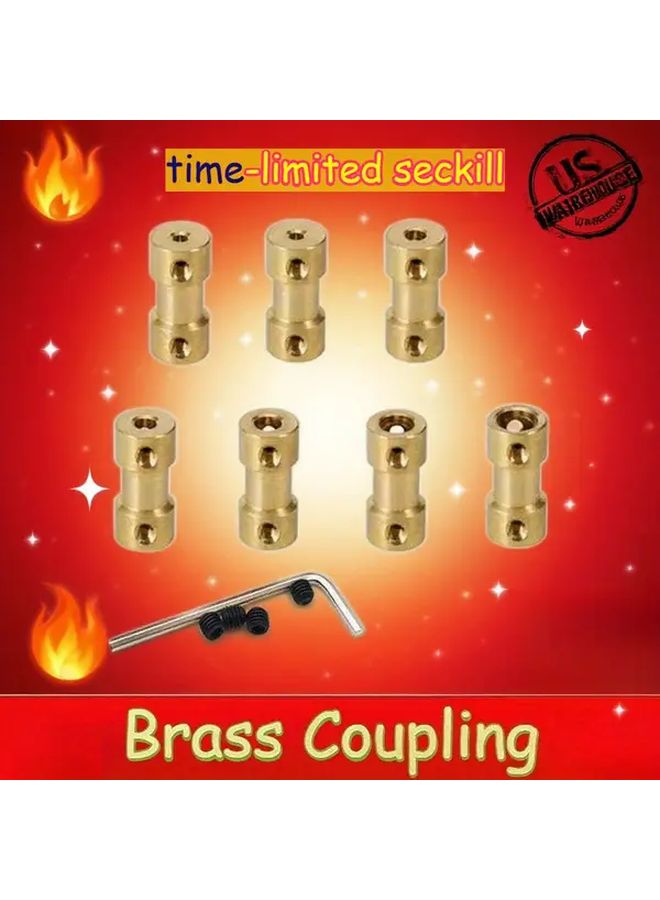 Brass Motor Shaft Extension Connector 3mm With Screw Wrench 2pcs For RC Vehicles - Image 1