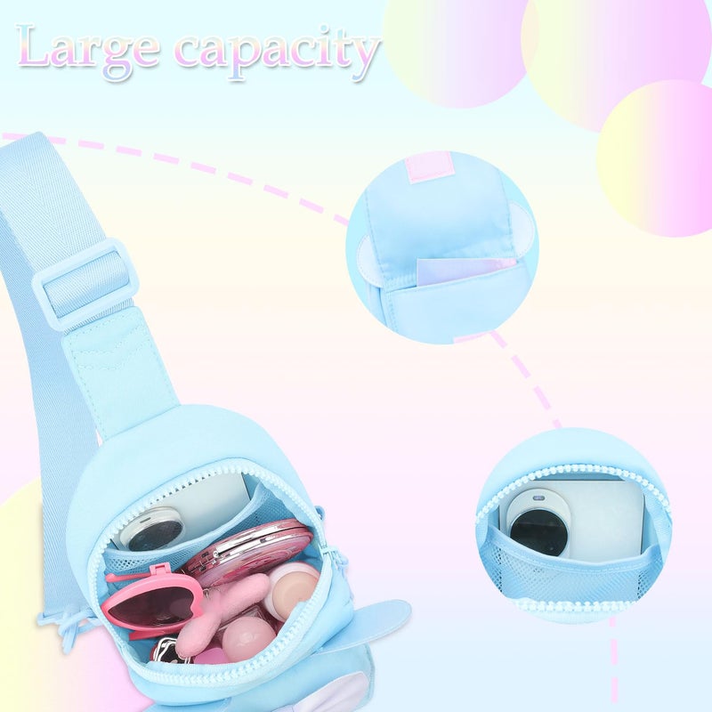 Luchike Small Sling Bags for Toddler Girls Kids - Personalized Initial Fanny Pack Belt Bag Blue Sling Bag for Girls Fanny Pack Belt Bag Gifts for Kids Crossbody Shoulder Bags Blue A - Image 5