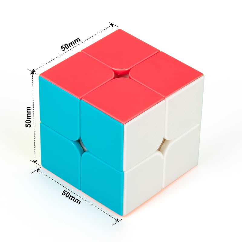 nabreeli 2x2 Stickerless Speed Cube Magic Puzzle Cube for Kids & Adults | Smooth Brain Teaser Toy - Image 2