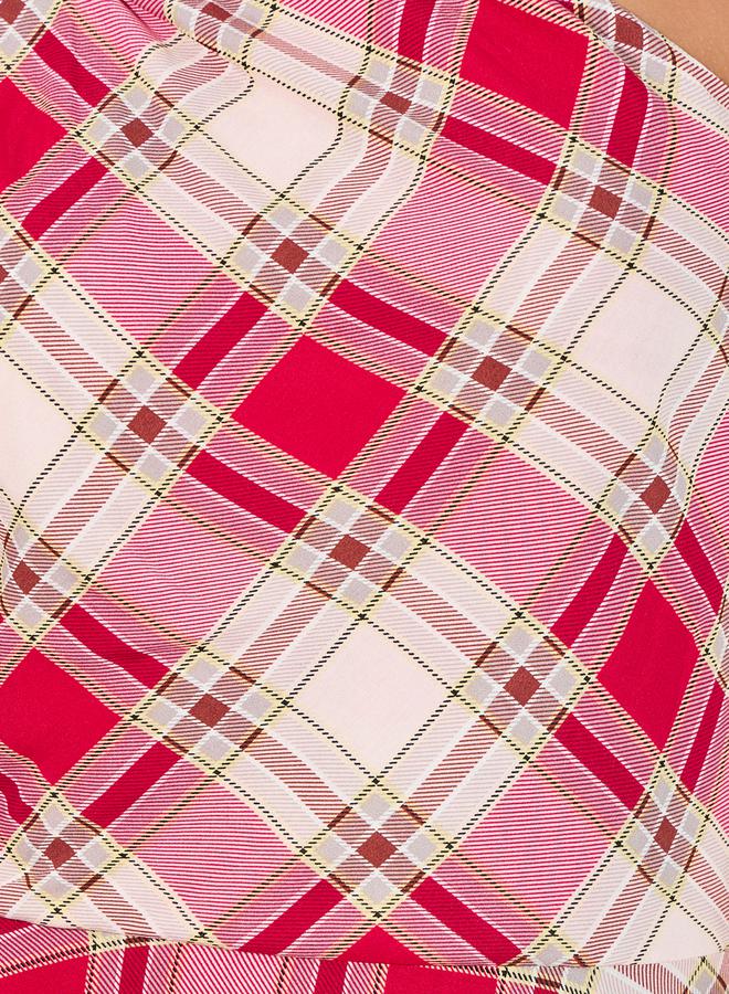 Styli Asymmetric Plaid Dress  - Image 4