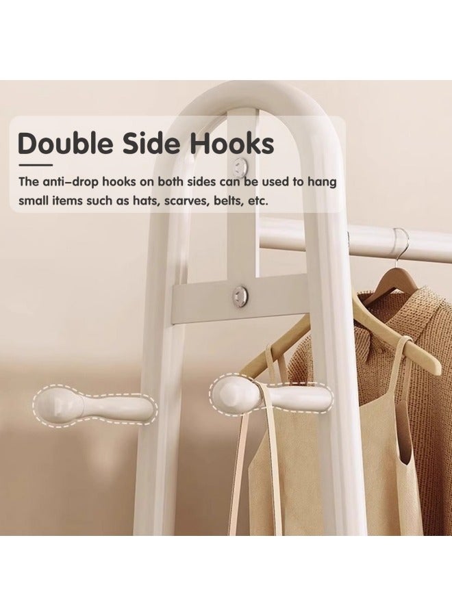 GGEROU Floor Garment Rack Freestanding Clothes Rack Carbon Steel Heavy Duty Clothing Rack Portable Metal Garment Rack, Height 67in Shoe Rack and Coat Rack with Bottom Shelf White - Image 4