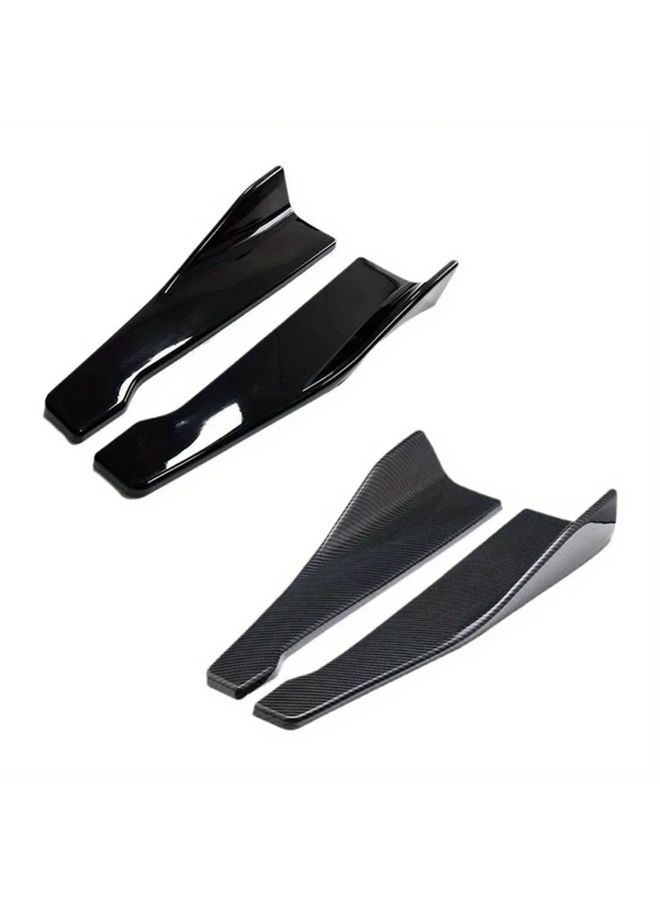 Black Front Rear Spoiler Diffuser Splitter Anti Scratch Protector 2pcs Set - Image 4