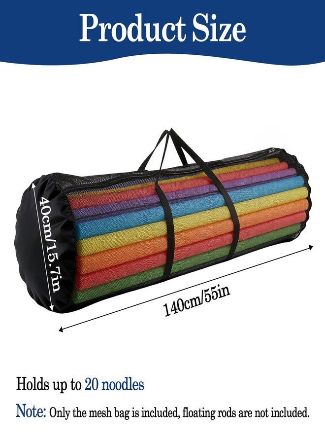 Klmnop Pool Noodle Storage Bag, Lightweight Mesh Organizer with Zipper and Handle for Pool Noodles, Floats and Swimming Accessories, 55x16x16 Inch(Black) - Image 2