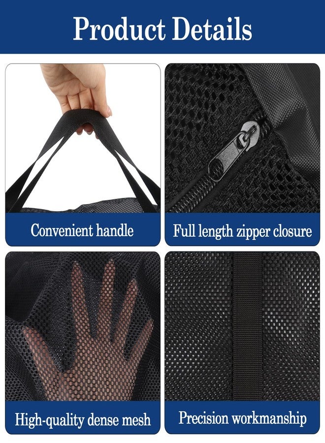 Klmnop Pool Noodle Storage Bag, Lightweight Mesh Organizer with Zipper and Handle for Pool Noodles, Floats and Swimming Accessories, 55x16x16 Inch(Black) - Image 3