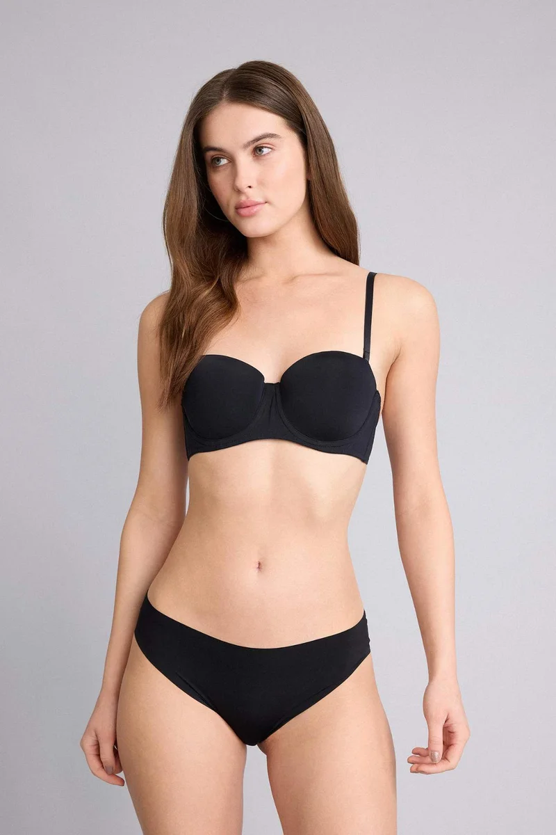 ديفاكتو Micro Covered Padded Underwired Strapless Bra