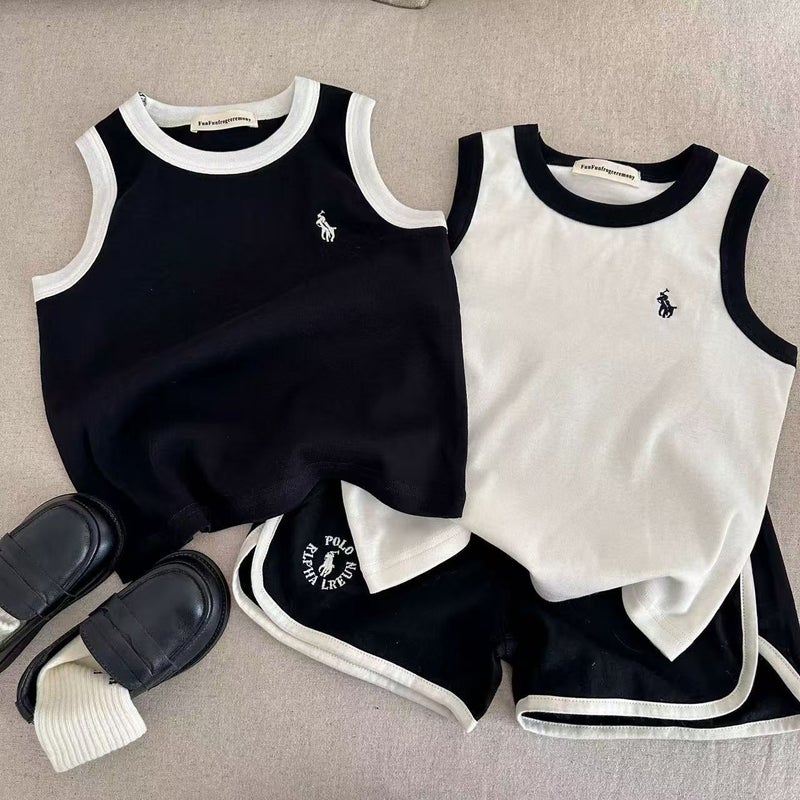 Children'S Sports Suit Men'S Thin 2025 Summer Baby Vest Basketball Clothing Children'S Shorts Two-Piece Women'S Breathable - Image 4