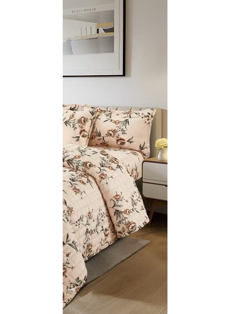 مينجلي طقم لحاف شتوي مشجر نفرين مخمل ناعم نظام 6 قطع حشوه مضغوط مقاس اللحاف 240x220 سم - Image 4