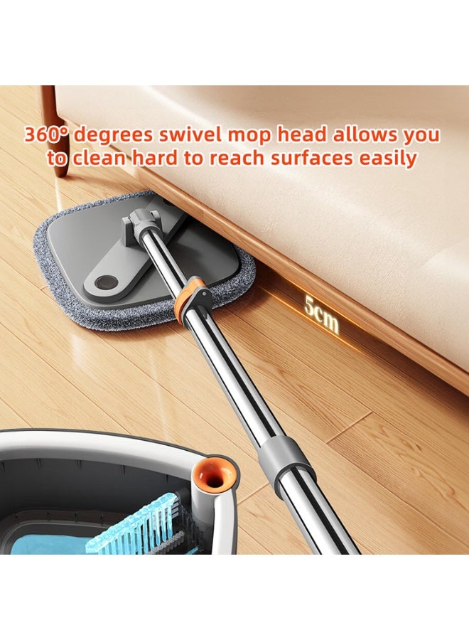 Arabest Spin Mop and Bucket Set with Self Separation Dirty and Clean Water System, Square Mop Bucket Self Wringing 360° Rotating Clean Floor Mop-Head for Hardwood Tile Marble Floors - Image 5