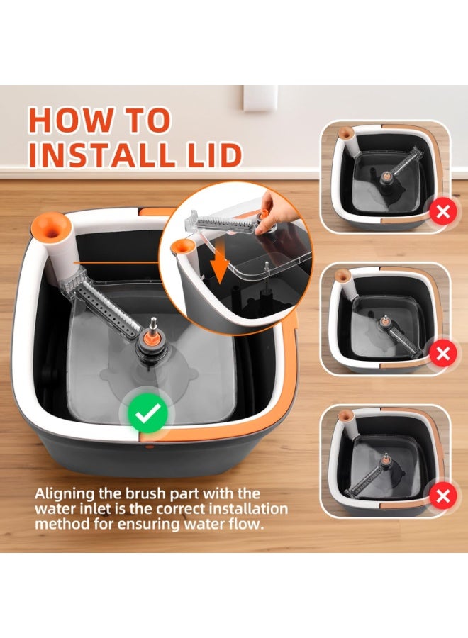 Arabest Spin Mop and Bucket Set with Self Separation Dirty and Clean Water System, Square Mop Bucket Self Wringing 360° Rotating Clean Floor Mop-Head for Hardwood Tile Marble Floors - Image 4