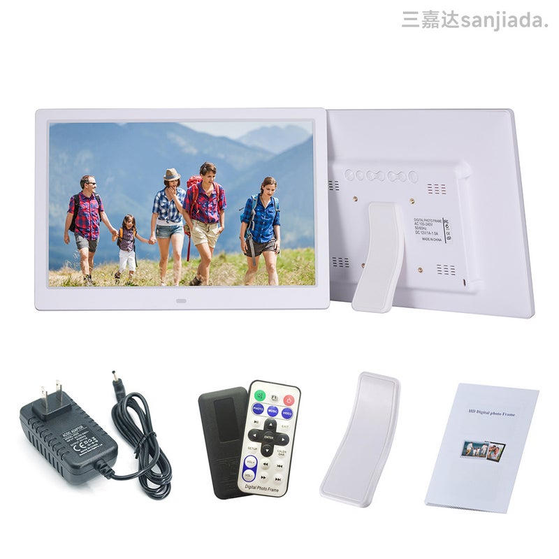 Insert U Disk Sd Card Loop Play Picture Video Advertising Machine Calendar Alarm Clock 12 Inch Electronic Po Album Digital Po Frame - Image 1