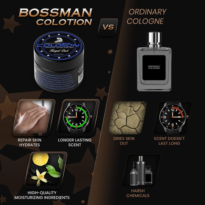 Bossman Colotion â€“ 2-in-1 Body Lotion & Cologne for Men â€“ Long-Lasting, Hydrating, Soothing Moisturizer for Men â€“ Suits All Skin Types for Daily Use â€“ Royal Oud Scent - Image 2