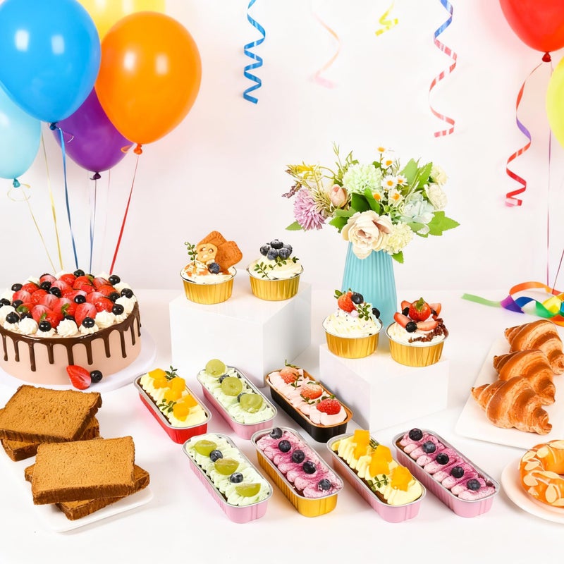 JPPSUJJ 100 Pack Mini Cake Pans with Lids and Spoons,Disposable Aluminum Foil Cake Tinsï¼ˆ6.8ozï¼‰ Individual Small Cake Baking Containers for Party,Wedding,Birthday - Image 5