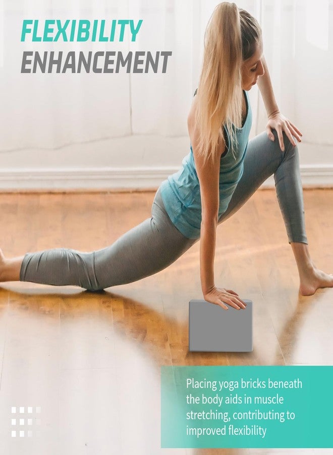 biguphate Yoga Blocks 4 Pack - Premium 3"x6"x9" EVA Foam Bricks for Pilates Workout, Stretching, Meditation | Non-slip and Lightweight Yoga Bricks for Flexibility, Balance, Spine Strength (Grey) - Image 5