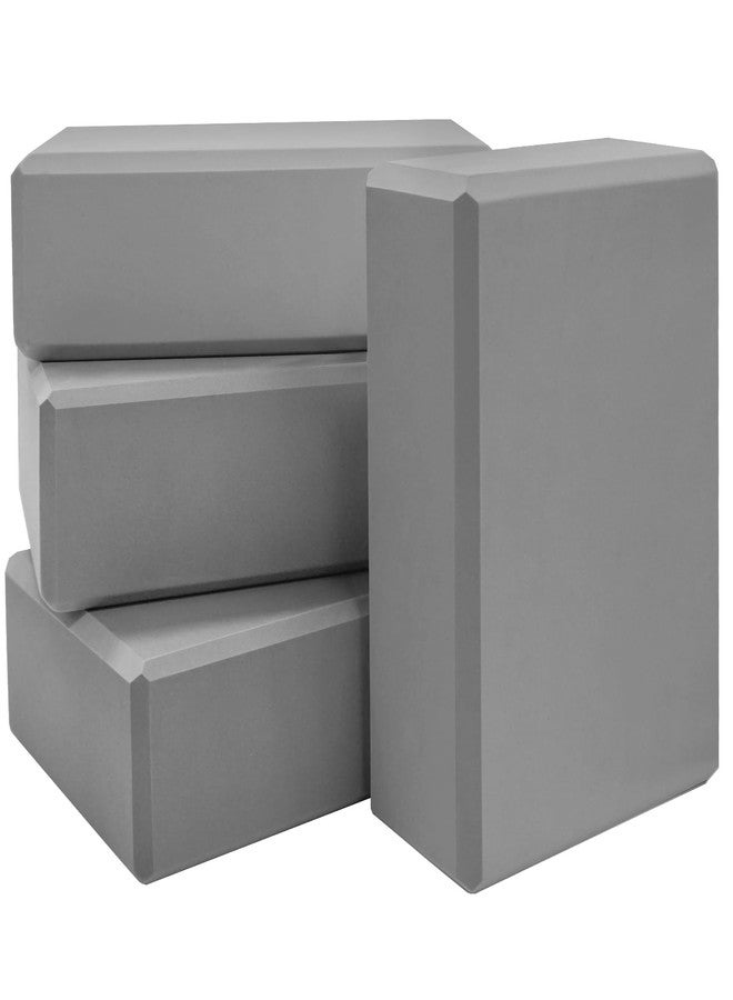 biguphate Yoga Blocks 4 Pack - Premium 3"x6"x9" EVA Foam Bricks for Pilates Workout, Stretching, Meditation | Non-slip and Lightweight Yoga Bricks for Flexibility, Balance, Spine Strength (Grey) - Image 1