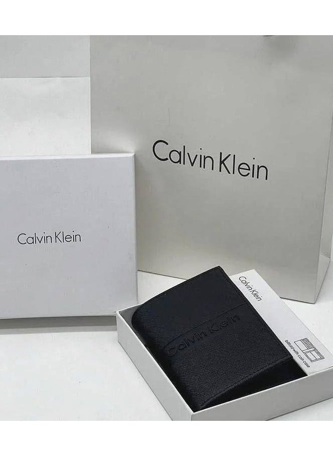 Calvin Klein Jeans Calvin Klein Leather Wallet - Black, Small, Slim, Comfortable, Perfect Gift for Men  - Image 2