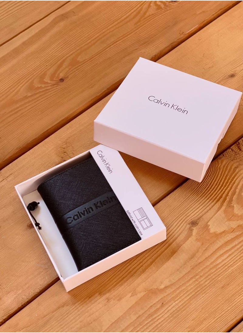 Calvin Klein Jeans Calvin Klein Leather Wallet - Black, Small, Slim, Comfortable, Perfect Gift for Men  - Image 3
