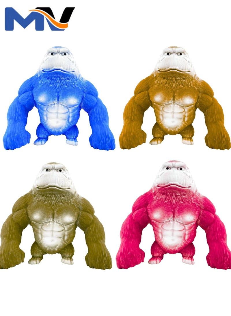 MAGIC VAULT Monkey Stress Balls, Squishy Monkey Decompress and Squeeze Stress Toy, Squishy Fidget Toys Gorilla Toy Stress Relief Toy Autism Sensory Toys for Kids Party Favors (4pcs)  - Image 1