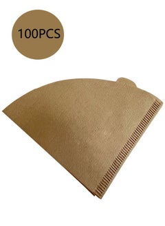 100-Piece Disposable Cone Coffee Filters Paper with Hanging Ear Design, Natural Unbleached Disposable Paper Filters for Pour Over Coffee Dripper and Coffee Maker Brown