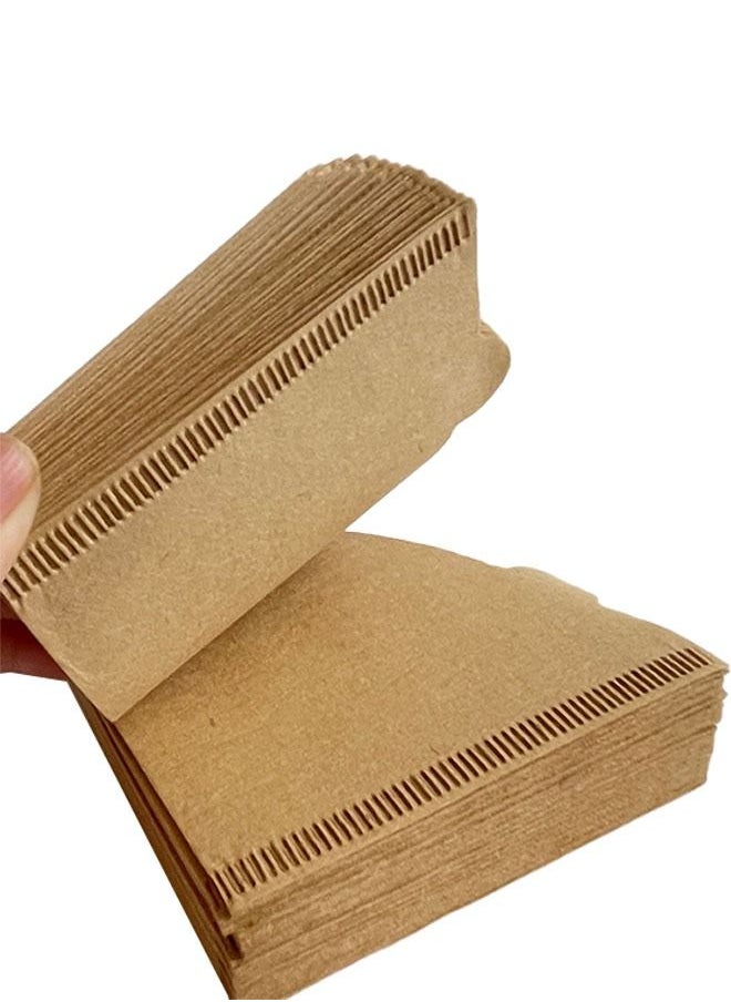 Ant - 100-Piece Disposable Cone Coffee Filters Paper with Hanging Ear Design, Natural Unbleached Disposable Paper Filters for Pour Over Coffee Dripper and Coffee Maker Brown - Image 1