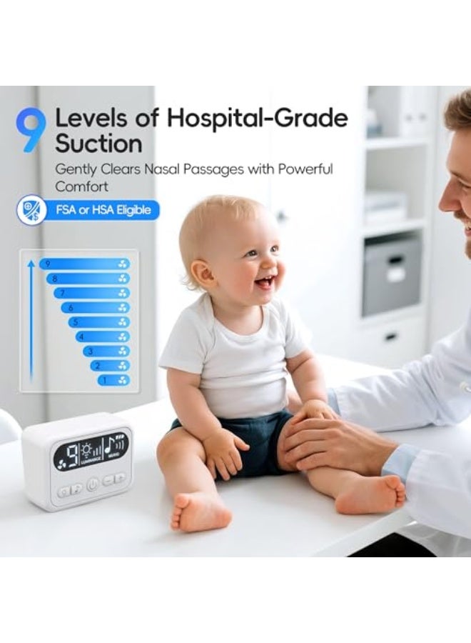 مدكودس م吸اطير أنف للأطفال من مدكودز، جهاز شفط أنف بمستوى جودة المستشفى مع 9 مستويات للشفط، مصباح ليلي ووظيفة تهدئة بواسطة أغاني الأطفال، شفاط أنف كهربائي للأطفال - Image 2