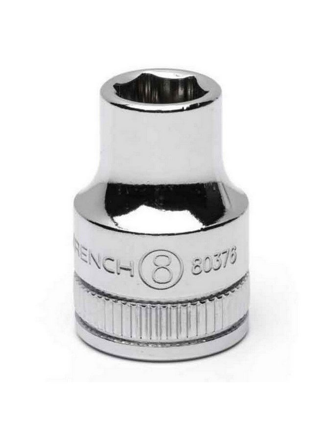 GearWrench Professional 6-Point Standard Metric Socket Silver 3/8 Inch x 8 mm 80376 - Image 1