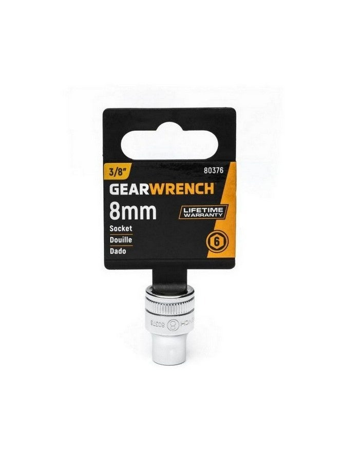 GearWrench Professional 6-Point Standard Metric Socket Silver 3/8 Inch x 8 mm 80376 - Image 2
