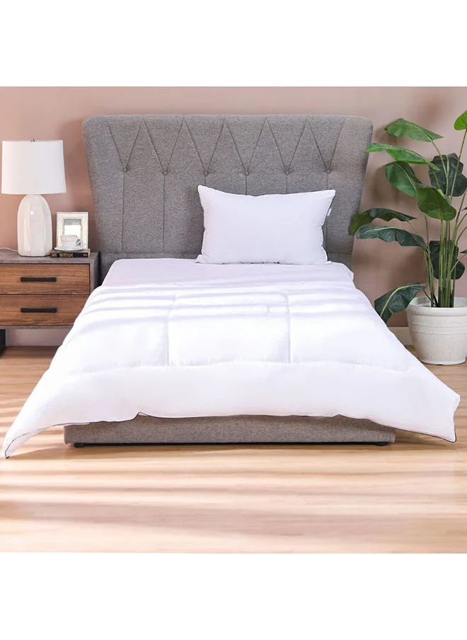 DANUBE HOME Indulgence Single Duvet 100% Cotton  300 Thread Count Plush Duvet Inserts Breathable Soft Comforter Coverbed Essentials For Bedroom  L 135 X W 200 Cm  White