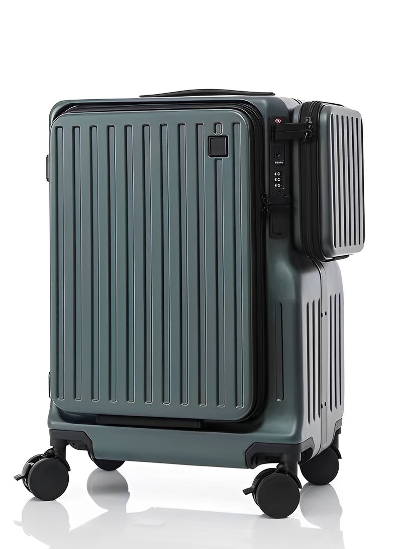 Skycare  Airline-Approved PC Carry-On Luggage - Lightweight Hardside Spinner Suitcase with TSA Lock, USB Charging, Front Pocket, and Cup Holder - Image 1