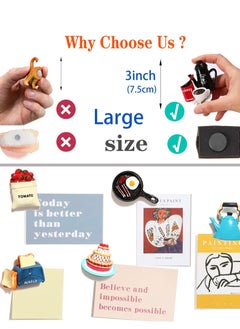 SYOSI Food Fridge Magnets, Food Magnets for Fridge, Fun Refrigerator Magnets Decorative ,Cute Magnets Fridge Large Resin Strong Magnets for Kitchen Decor (6 Pcs)  - Image 3