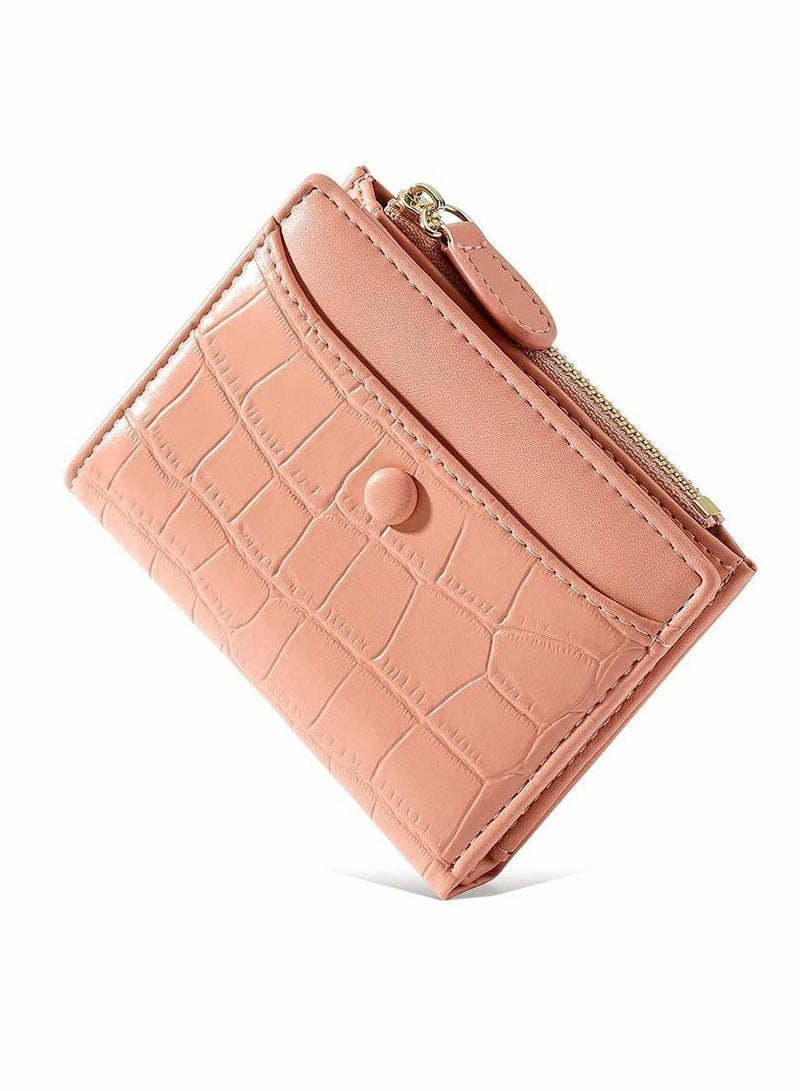 Y&D Small Purses For Women Fashion Stone Pattern Girls Wallet Thin And Light Card Holder Organizer (Pink)  - Image 1