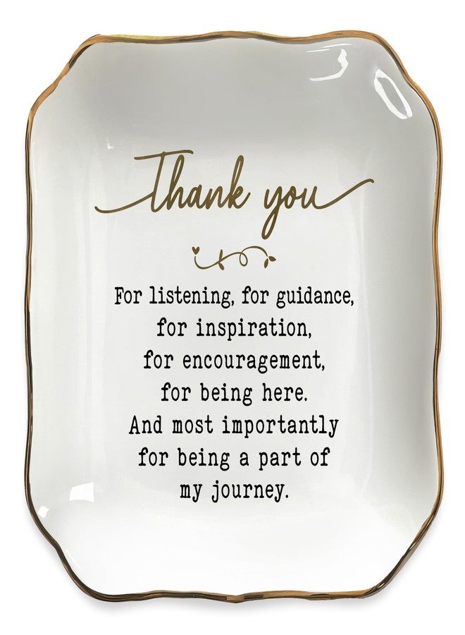 OASSIE Thank You Gifts For Women - 4"X4" Porcelain Jewelry Dish Tray - Teacher's Day Birthday Nurse Employee Appreciation Gifts For Women Coworkers Boss Friends - Image 1