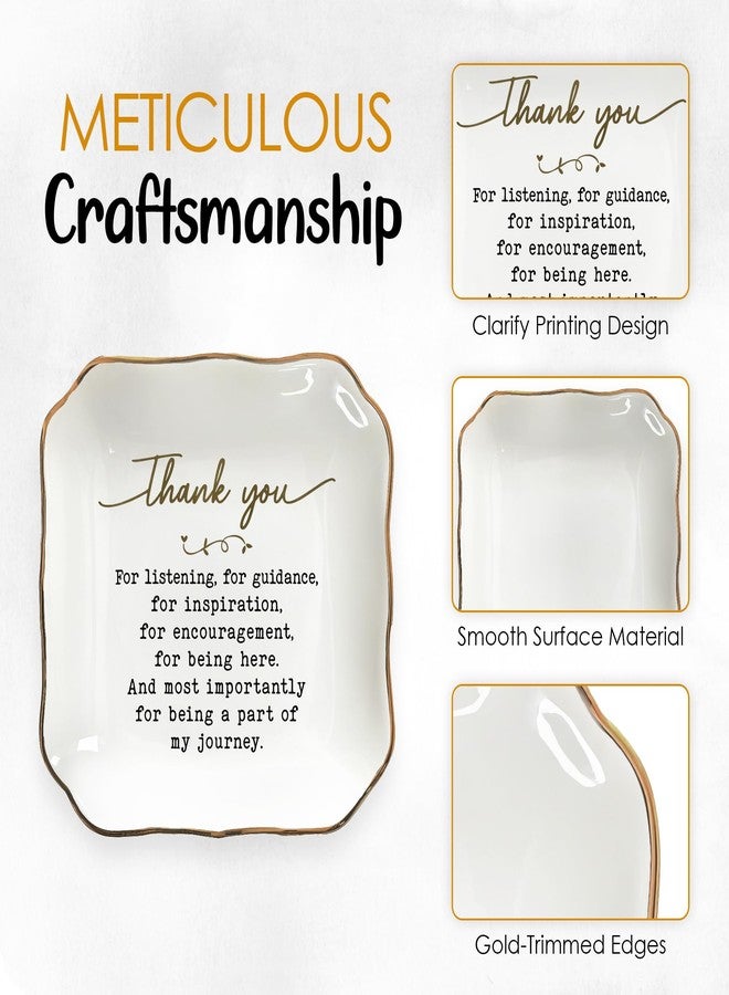 OASSIE Thank You Gifts For Women - 4"X4" Porcelain Jewelry Dish Tray - Teacher's Day Birthday Nurse Employee Appreciation Gifts For Women Coworkers Boss Friends - Image 4