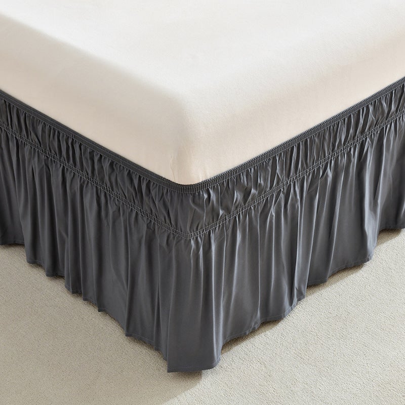 Drop 15Inch Supply Solid Color Export Solid Color Elastic Bed Skirt Elastic Ruffles - Image 1