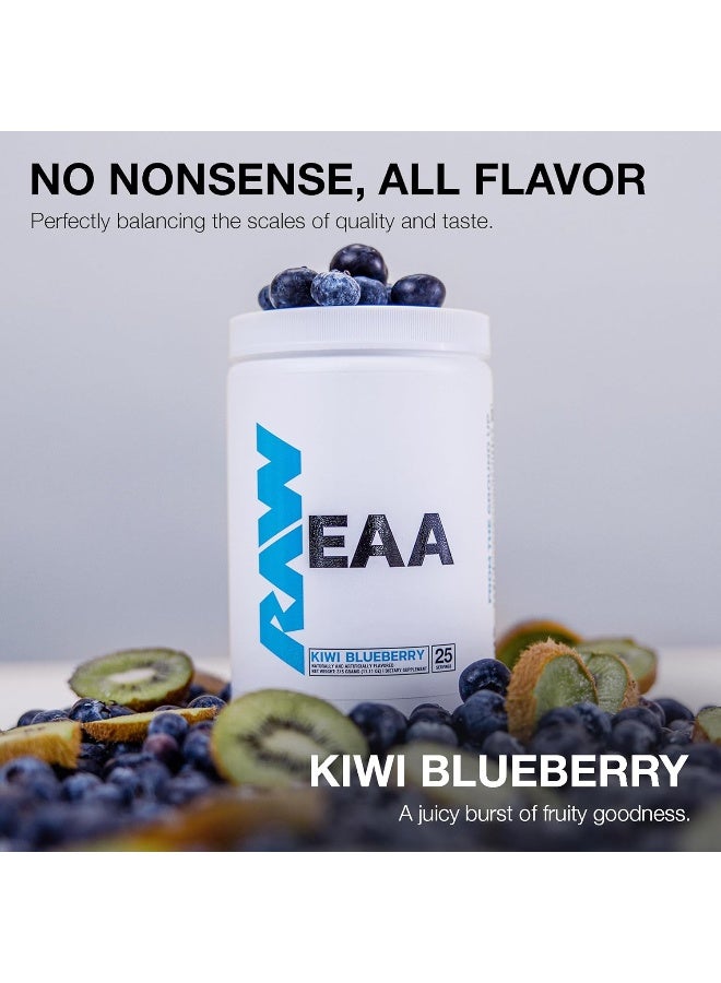 RAW EAA Essential Amino Acids Powder Supplement | Maximize Protein Synthesis, Build Lean Muscle Mass | Increase Strength, Endurance, Recovery | BCAA Energy Supplement | Kiwi Blueberry (25 Servings) - Image 4