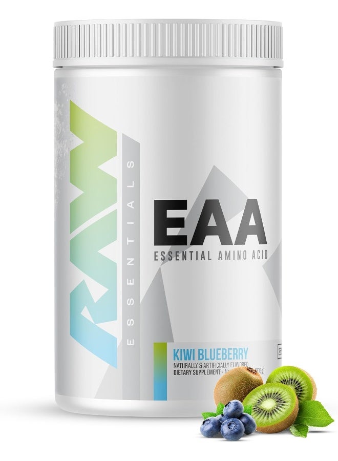 RAW EAA Essential Amino Acids Powder Supplement | Maximize Protein Synthesis, Build Lean Muscle Mass | Increase Strength, Endurance, Recovery | BCAA Energy Supplement | Kiwi Blueberry (25 Servings) - Image 1