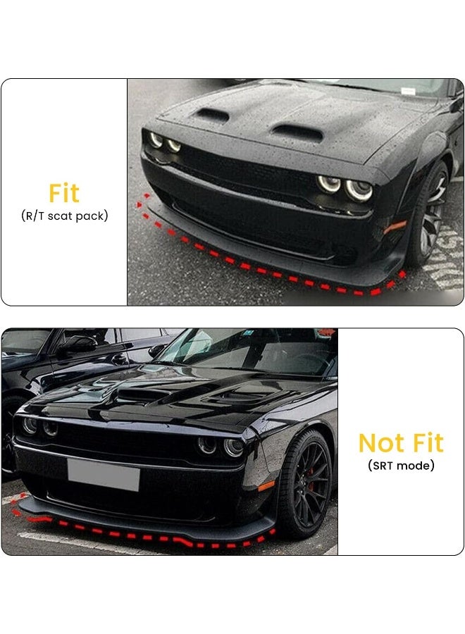 Hoolcar Front Bumper Lip Splitter Protector Front Shovels Cover for 2015-2021 Dodge Challenger Pack R/T GT SRT Plus, Yellow, 2PCs - Image 3