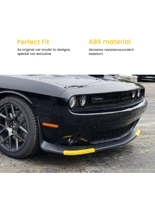 Hoolcar Front Bumper Lip Splitter Protector Front Shovels Cover for 2015-2021 Dodge Challenger Pack R/T GT SRT Plus, Yellow, 2PCs - Image 5
