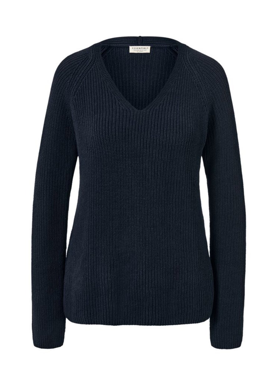 Women Knitted Long Sleeve Sweater, Navy - pzsku/Z3EE036D9952969E73F35Z/45/_/1726755536/00f33194-f233-4bf4-b8fa-3b4c31d700e7