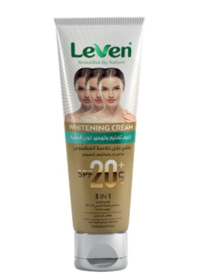 LEAVEN Lightening and unifying skin tone cream with licorice extract, vitamin E and natural panthenol 50ml  - Image 1