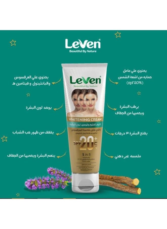 LEAVEN Lightening and unifying skin tone cream with licorice extract, vitamin E and natural panthenol 50ml  - Image 3