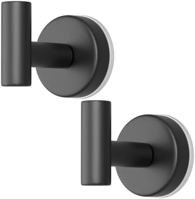 Gold Stainless Steel Wall Hooks, Heavy Duty Self-Adhesive Hooks for Coats, Towels, Robes, Hats, Aprons – No Drill Bathroom, Kitchen, Hotel (2  Pack)