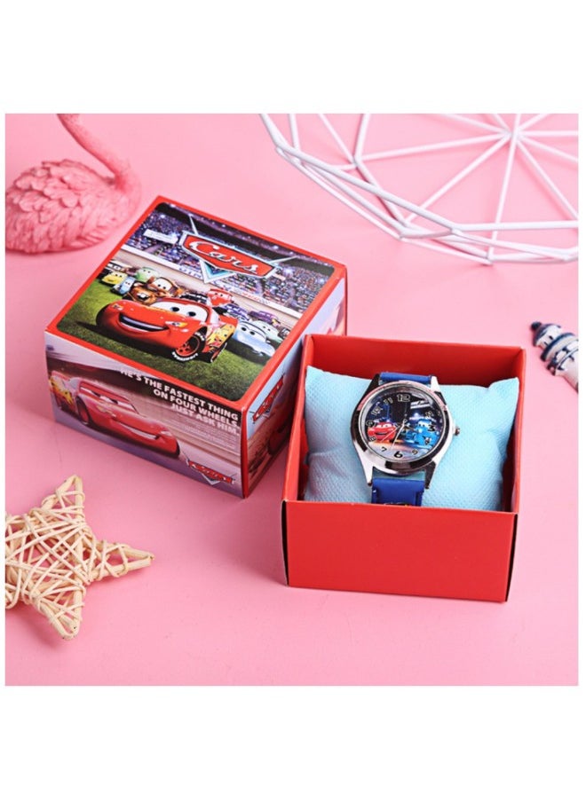 Cartoon Watch Boxed Spider Avengers Children's Watch Gift Box Elementary School Students' Birthday Exquisite Gift Box Electronic Watch-Color:Car McQueen-Specifications:Box  - Image 1