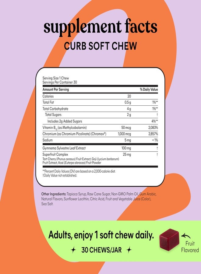 Lemme Curb Cravings Soft Chews - Manage Appetite, Support Metabolism & Lean Body w/Clinically Studied Chromium, Gymnema & B12 for Healthy Weight Management, Mixed Berry - Image 5