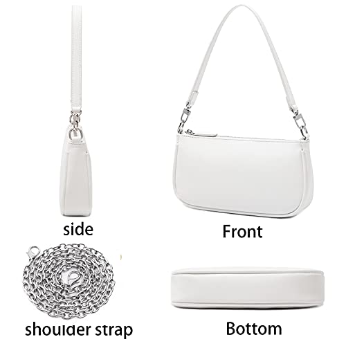 lapsting Women Small Shoulder Bag Mini Purse Womens Crossbody Clutch Purses 90s Y2k Bags Large White - Image 3