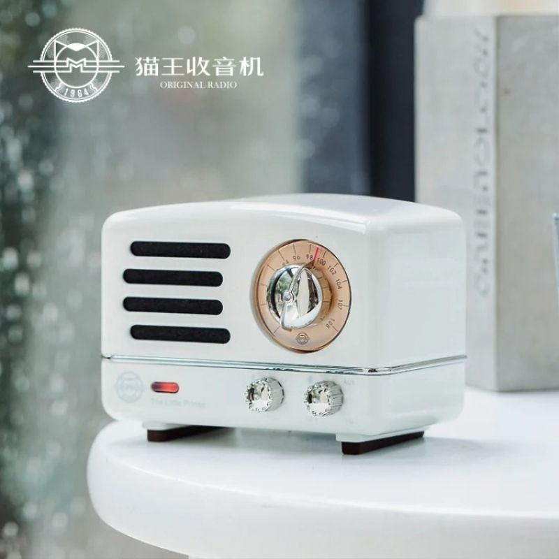 Muzen The Little Prince Desktop Mini Speaker with OTR FM Radio Bluetooth Wireless Metal Music Player, White - Image 2