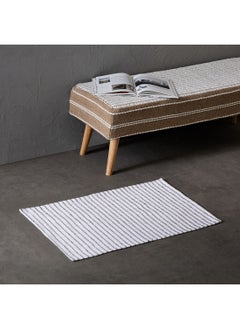 Home Box Allan Snow Recycled Cotton Dhurrie 80 x 50 cm  - Image 1