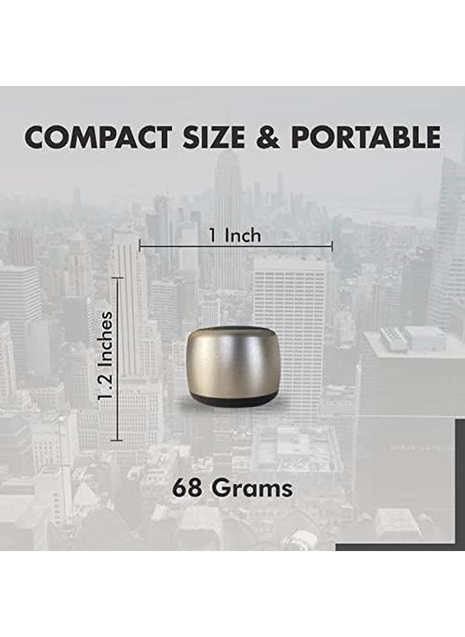 Generic - Best Mini Portable Bluetooth Speaker With Hd Sound And Bass I Smallest Wireless Bluetooth Speakers For Phone Pc Tablet I Photo Selfie Button Answer Phone Calls I Cute Tiny Speaker Gold - Image 1