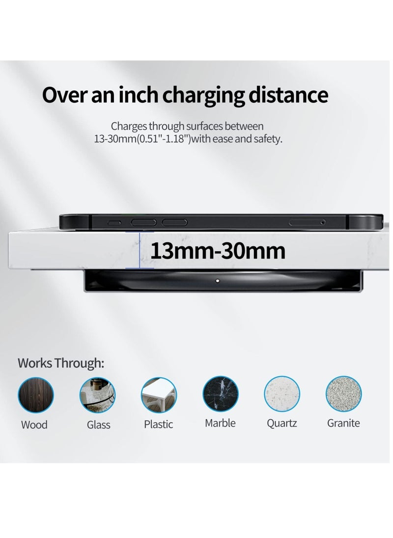 KASTWAVE - Invisible Wireless Charger Hidden Long Distance Wireless Phone Charger Under Desk 10W Charging Pad for iPhone 14 13 Series and Galaxy S20 S10 Series - Image 1