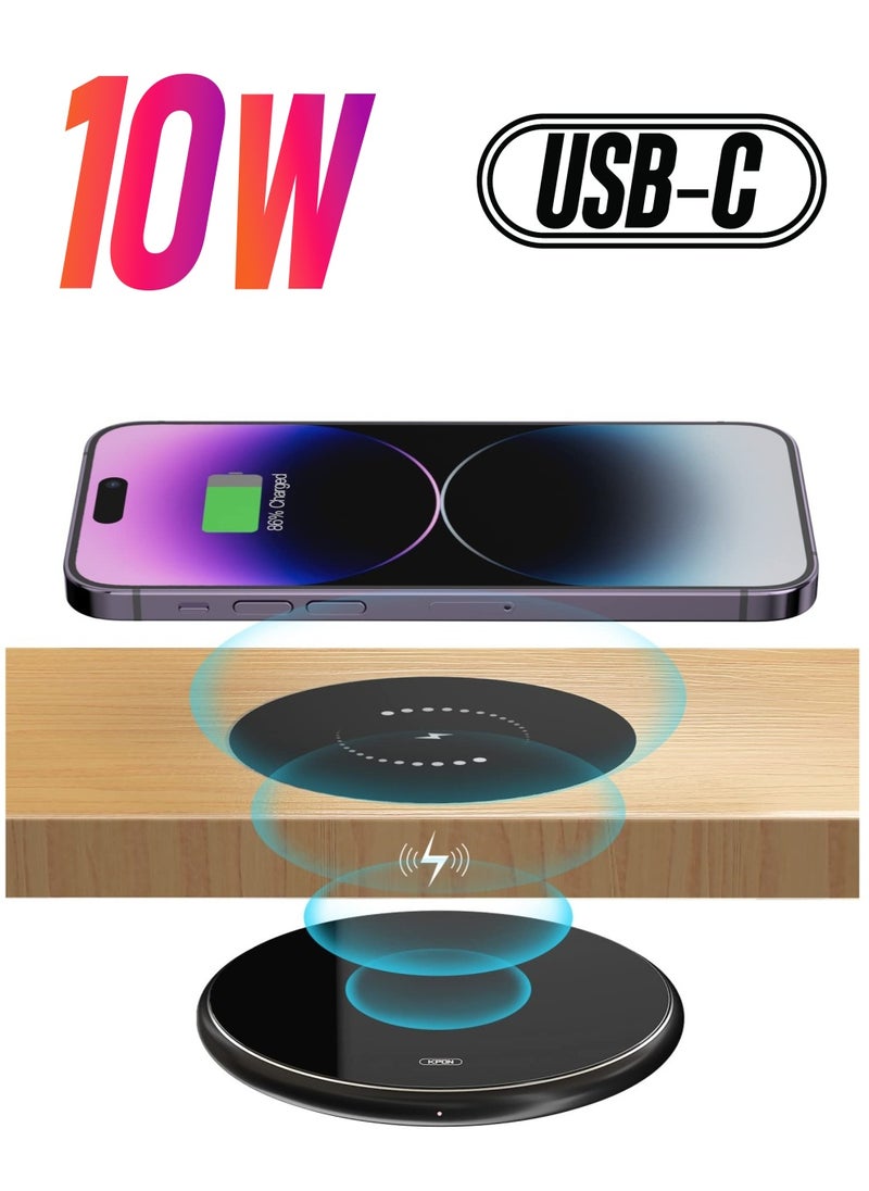 KASTWAVE - Invisible Wireless Charger Hidden Long Distance Wireless Phone Charger Under Desk 10W Charging Pad for iPhone 14 13 Series and Galaxy S20 S10 Series - Image 1