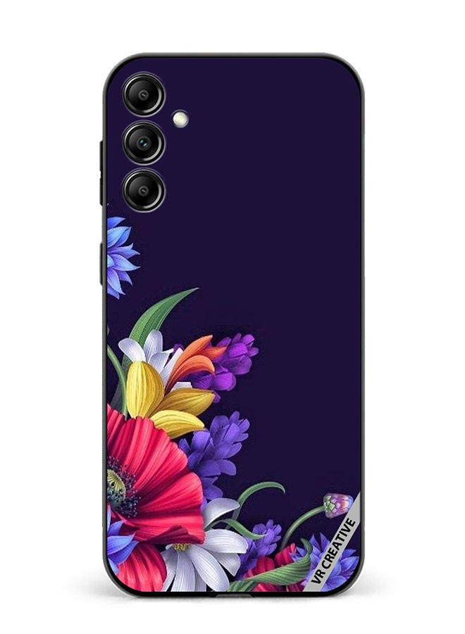VR CREATIVE غطاء حماية لهاتف سامسونج جالاكسي M14 بتصميم زهور متعدد الألوان - Image 1